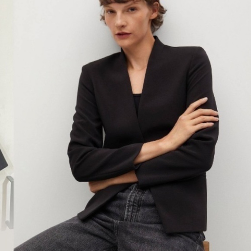 Jay Manual Unique Black Open Lined Blazer Size Medium
